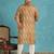 green printed silk blend kurta traditional ethnic wear for wedding & festive occasions