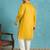 yellow embroidered silk blend kurta traditional ethnic wear for wedding & festive occasions