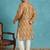 green printed silk blend kurta traditional ethnic wear for wedding & festive occasions