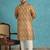 green printed silk blend kurta traditional ethnic wear for wedding & festive occasions