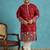 Men’s maroon embroidered silk blend kurta – traditional ethnic wear for wedding & festive occasions