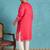 pink embroidered silk blend kurta traditional ethnic wear for wedding & festive occasions