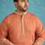 Men’s peach embroidered silk blend kurta – traditional ethnic wear for wedding & festive occasions