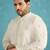 Men’s white embroidered silk blend kurta – traditional ethnic wear for wedding & festive occasions