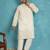 Men’s white embroidered silk blend kurta – traditional ethnic wear for wedding & festive occasions