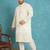 Men’s white embroidered silk blend kurta – traditional ethnic wear for wedding & festive occasions