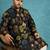 black printed silk blend kurta traditional ethnic wear for wedding & festive occasions