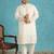 Men’s white embroidered silk blend kurta – traditional ethnic wear for wedding & festive occasions