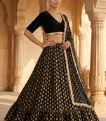 black banarasi viscose lehenga choli with dupatta