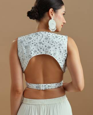 Embellished fancy designer georgette blouse 2