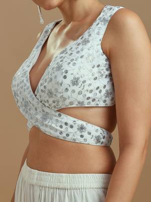 Embellished fancy designer georgette blouse 3