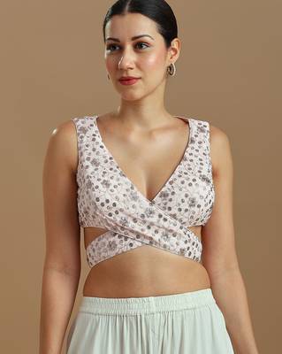 Embellished fancy designer georgette blouse 1