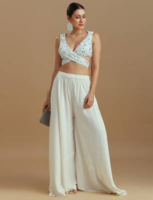 Embellished fancy designer georgette blouse 5