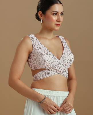 Embellished fancy designer georgette blouse 4