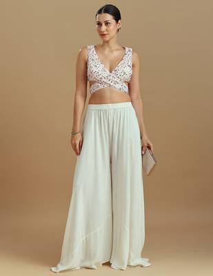 Embellished fancy designer georgette blouse 5
