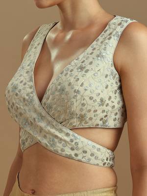 Embellished fancy designer georgette blouse 3