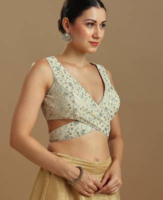 Embellished fancy designer georgette blouse 4