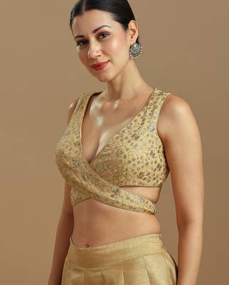 Embellished fancy designer georgette blouse 4