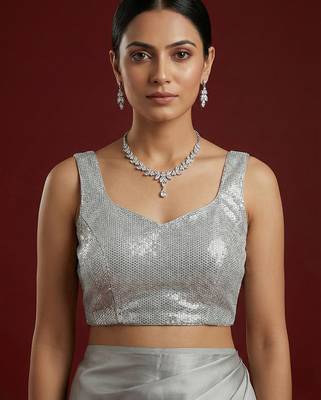 Embellished fancy designer georgette blouse 1