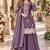 Purple silk blend readymade suit with embroidery & sequence work