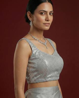 Embellished fancy designer georgette blouse 3