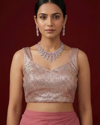 Embellished fancy designer georgette blouse 1