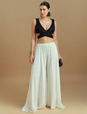 Embellished fancy designer georgette blouse 5