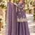 Purple silk blend readymade suit with embroidery & sequence work