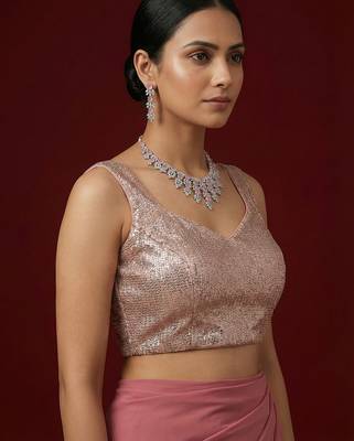 Embellished fancy designer georgette blouse 3