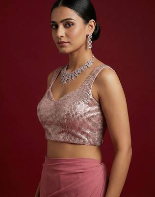 Embellished fancy designer georgette blouse 4