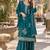 Teal georgette readymade suit with embroidery & sequence work