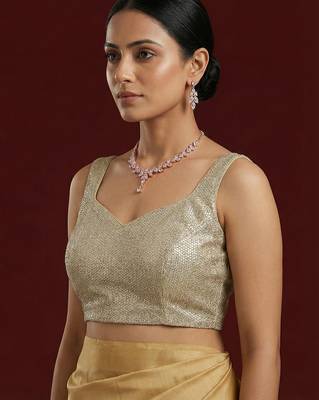 Embellished fancy designer georgette blouse 4