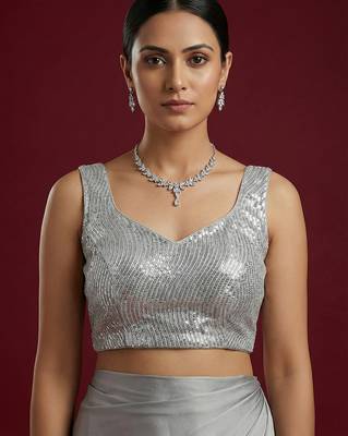 Embellished fancy designer georgette blouse 1