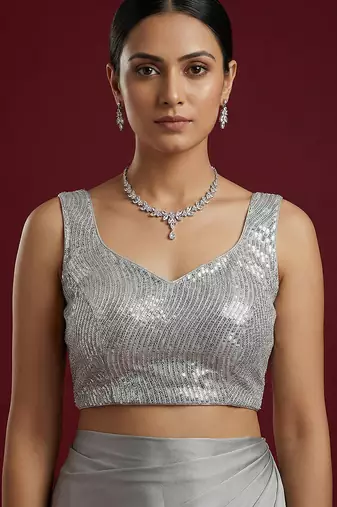 Embellished fancy designer georgette blouse