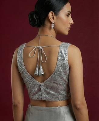 Embellished fancy designer georgette blouse 2
