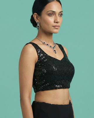 Embellished fancy designer georgette blouse 3