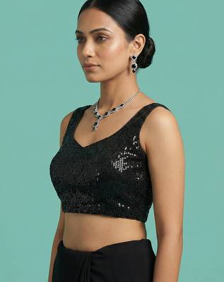 Embellished fancy designer georgette blouse 4