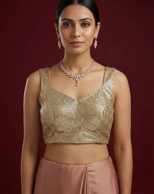 Embellished fancy designer georgette blouse 1