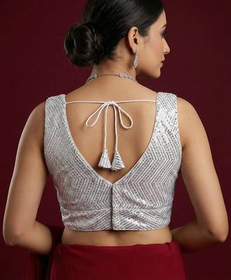 Embellished fancy designer georgette blouse 2