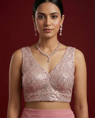 Embellished fancy designer georgette blouse 1