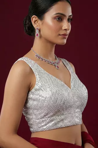 Embellished fancy designer georgette blouse