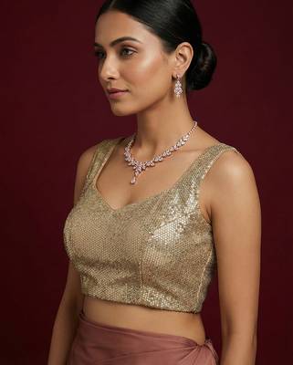 Embellished fancy designer georgette blouse 3