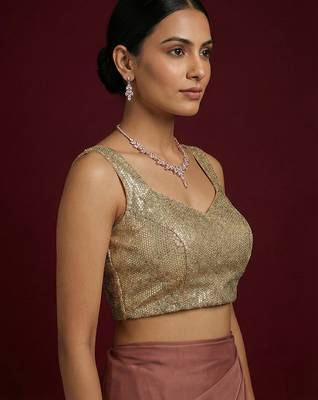 Embellished fancy designer georgette blouse 4