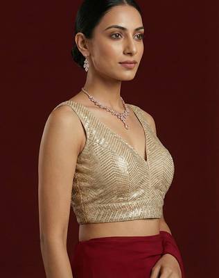 Embellished fancy designer georgette blouse 3