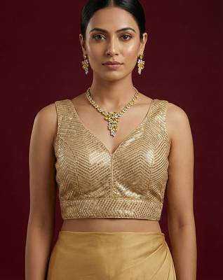 Embellished fancy designer georgette blouse 1
