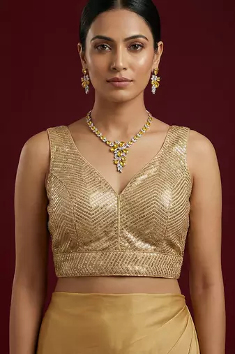 Embellished fancy designer georgette blouse