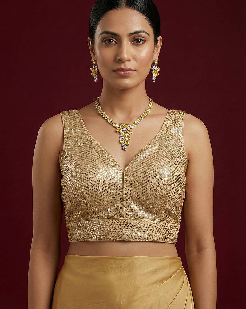 Embellished fancy designer georgette blouse