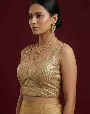 Embellished fancy designer georgette blouse 4