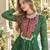 D green georgette readymade navratri anarkali suit with kutchi patchwork
