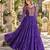 Violet georgette readymade navratri anarkali suit with kutchi patchwork